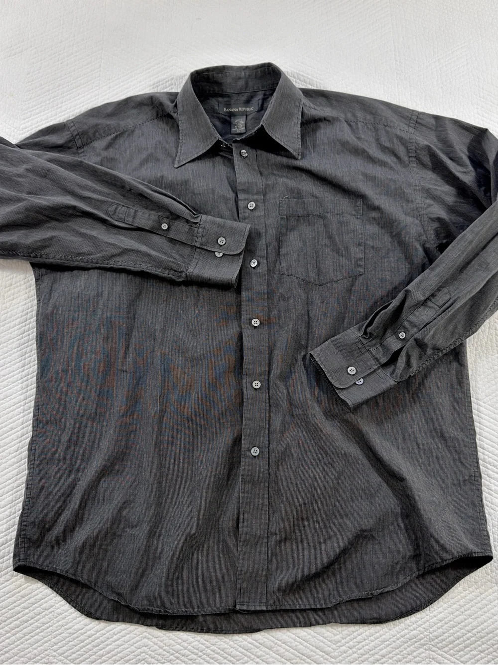 Banana Republic Charcoal Gray Long-Sleeve Button-Down Shirt